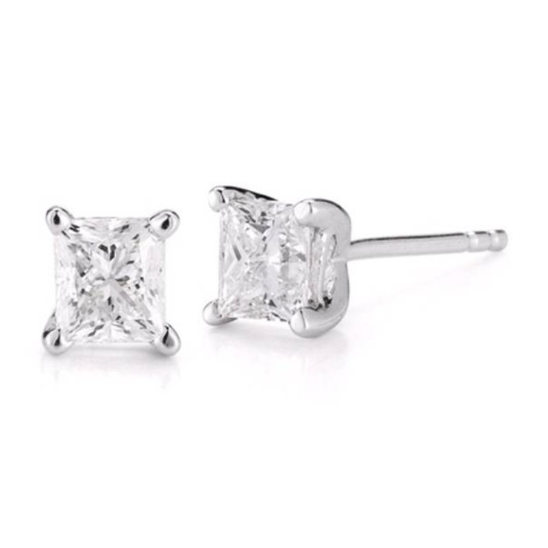 14 Karat White Gold Diamond Solitaire Earrings .33Ct Category