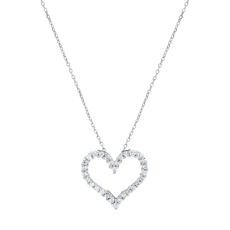 Diamond Open Heart Pendant Necklace Diamond Open Heart Pendant Necklace