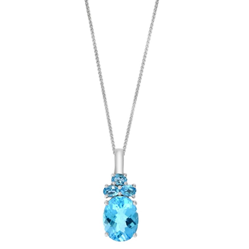 Blue Topaz Pendant With An 18 Inch Chain