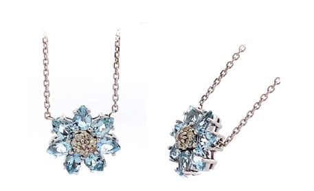Aquamarine And Diamond Necklace