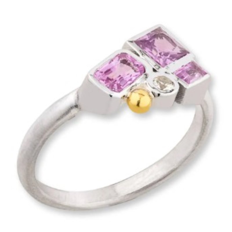 Lika Behar Prismic Cluster Pink And White Sapphire Ring