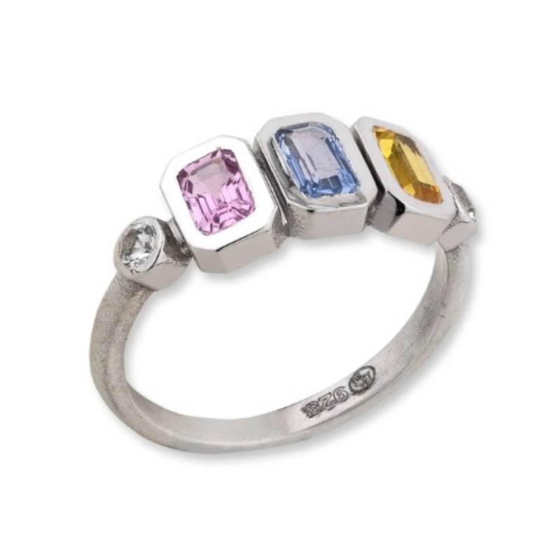 Lika Behar Multi Color Sapphire Prizmic Happy Ring