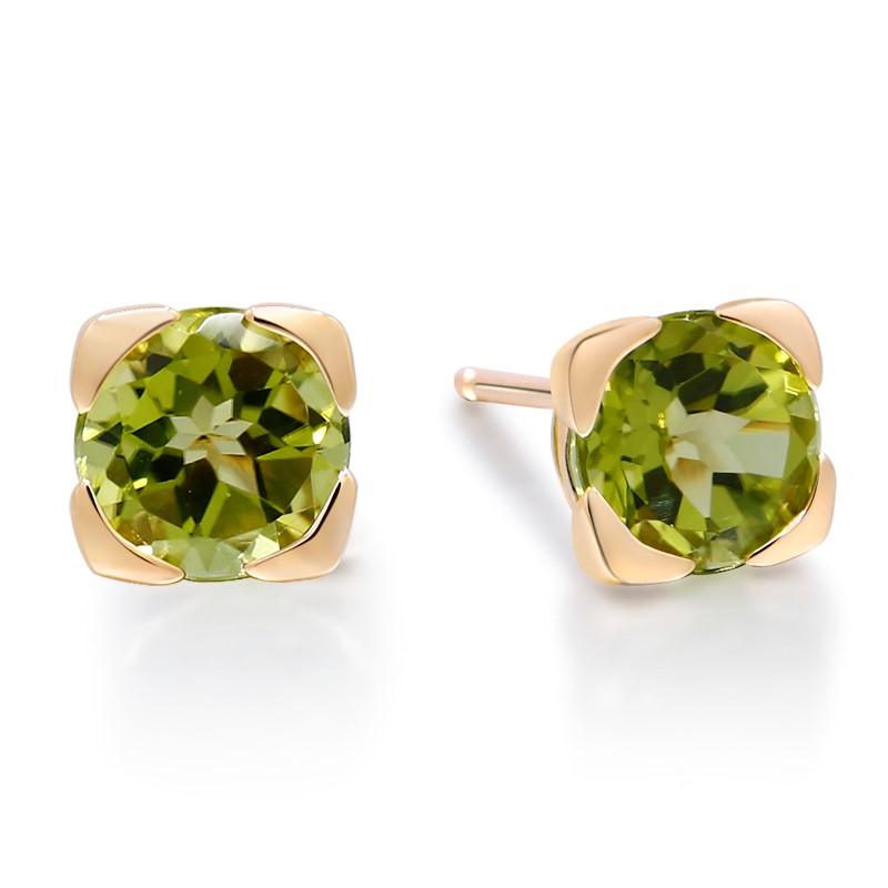 10 Karat Yellow Gold Peridot Earrings