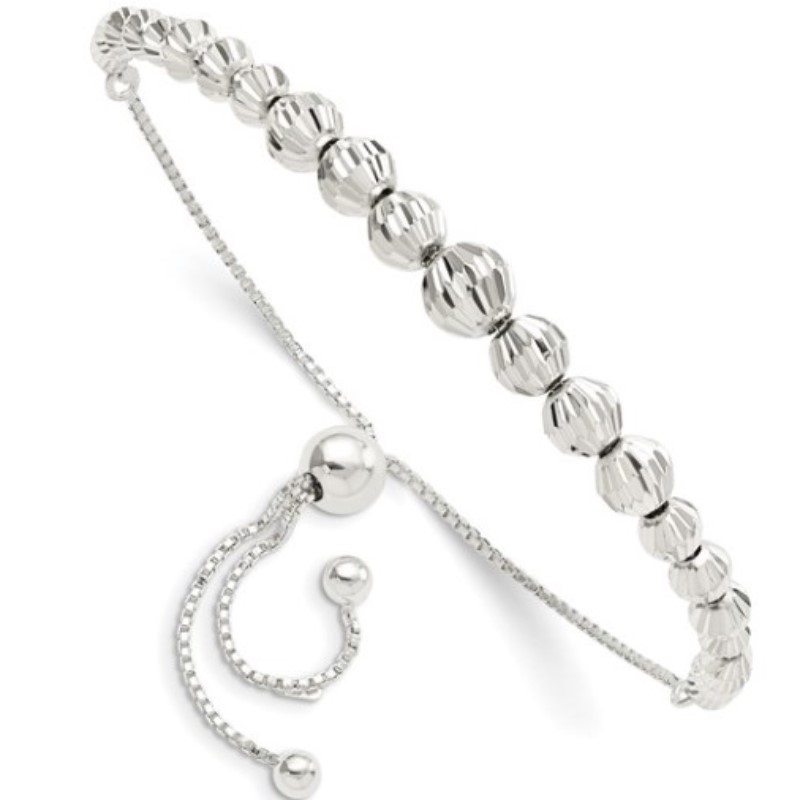 Silver ball slider bracelet top