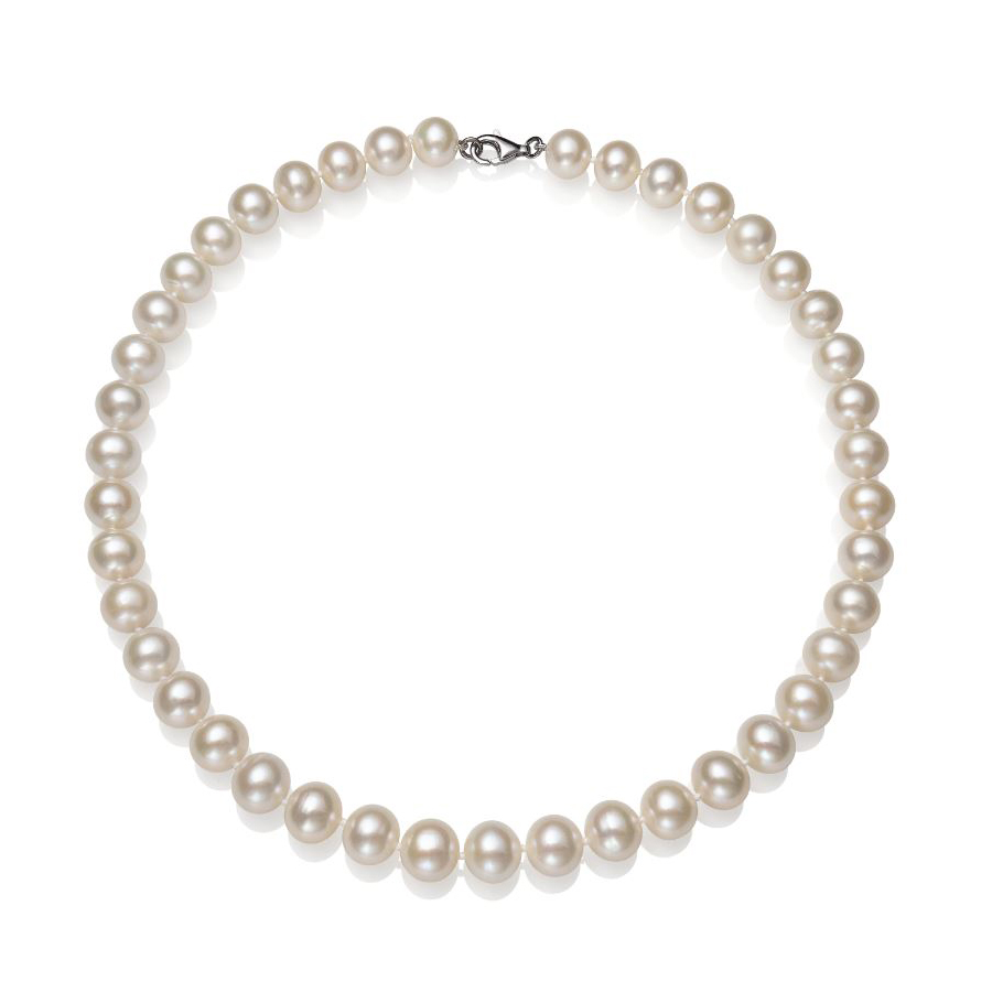 Sterling Silver Pearl Necklace Measuring 22