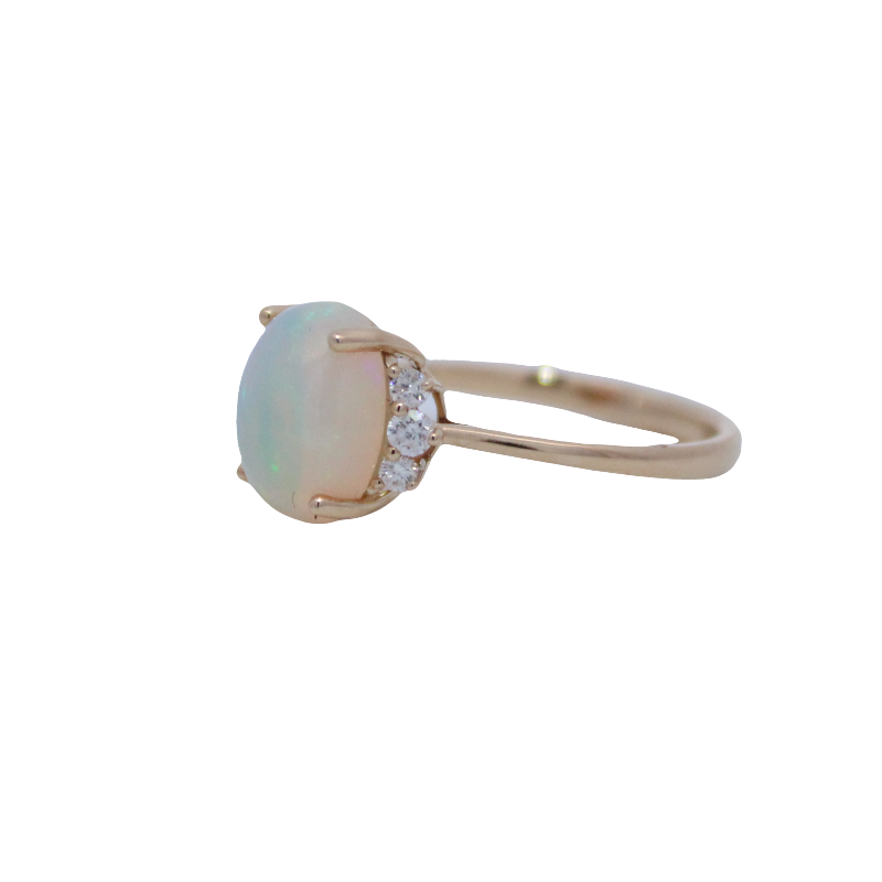 Ethiopian Opal And Diamond Ring