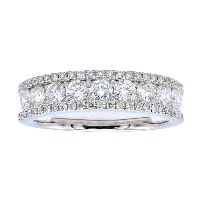 18 Karat White Gold Diamond Band
