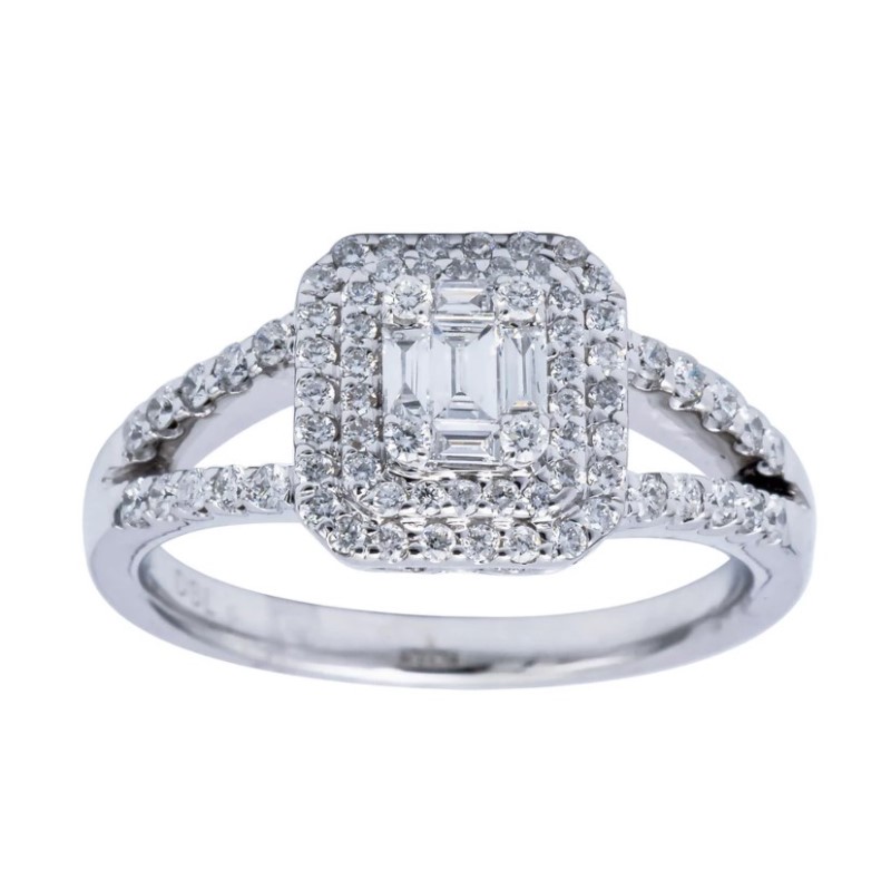 Diamond Cushion Cluster Ring