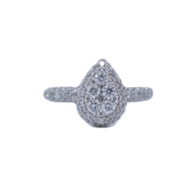 Pear Shaped Diamond Cluster Ring