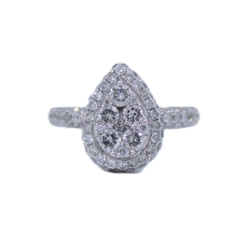 Pear Shaped Diamond Cluster Ring