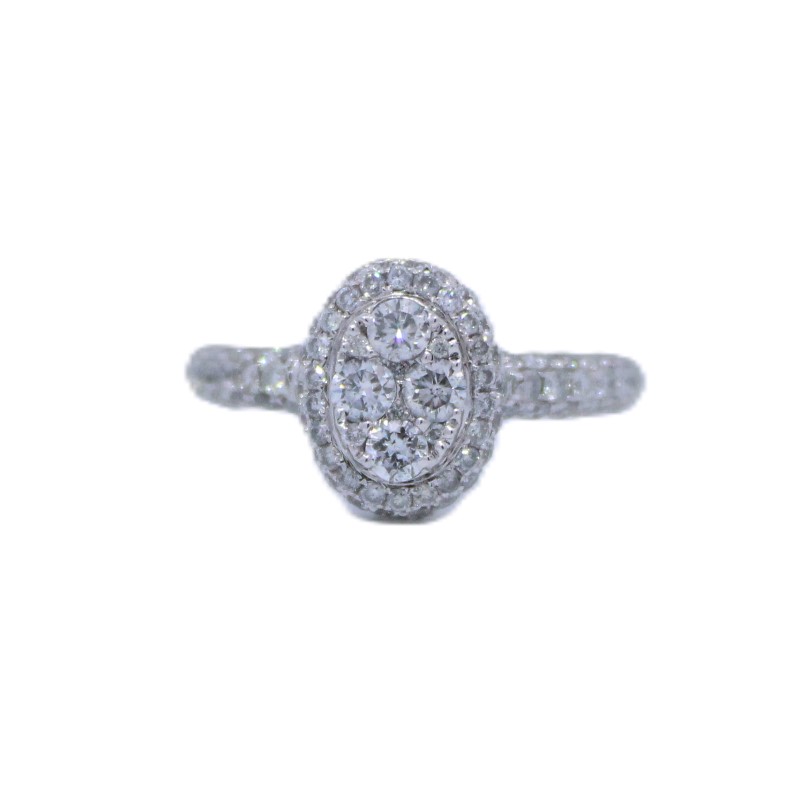 Oval Shaped Diamond Cluster Ring