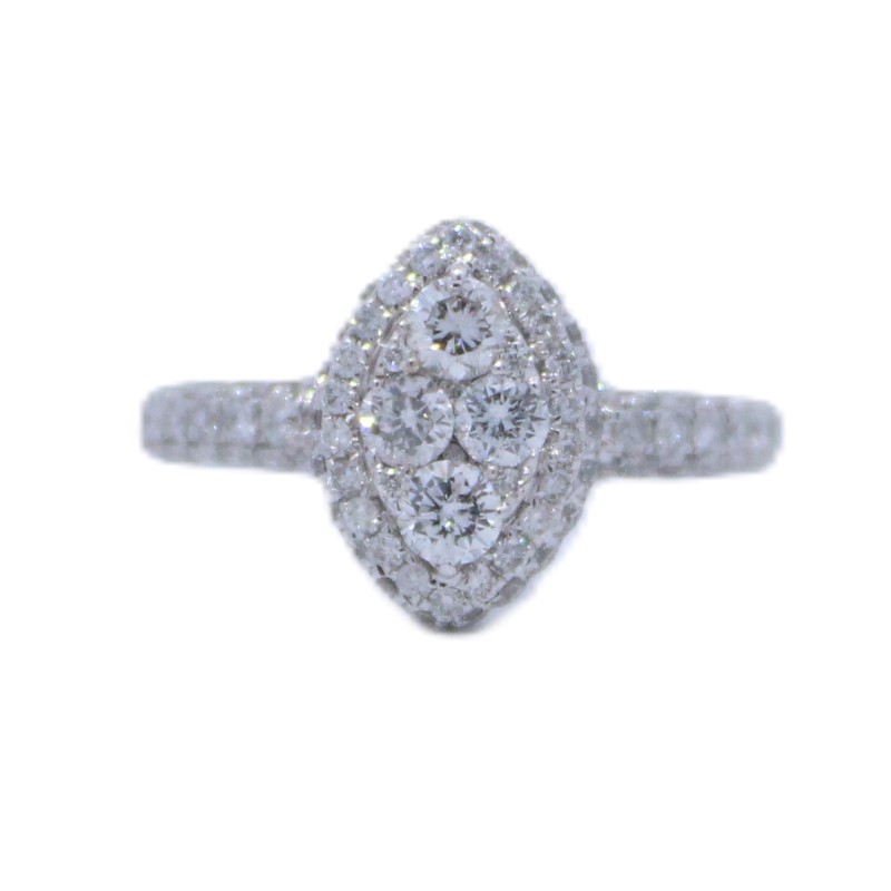 Marquise Shaped Diamond Cluster Ring