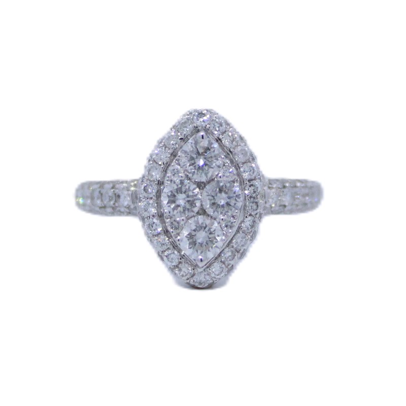 Marquise Shaped Diamond Cluster Ring