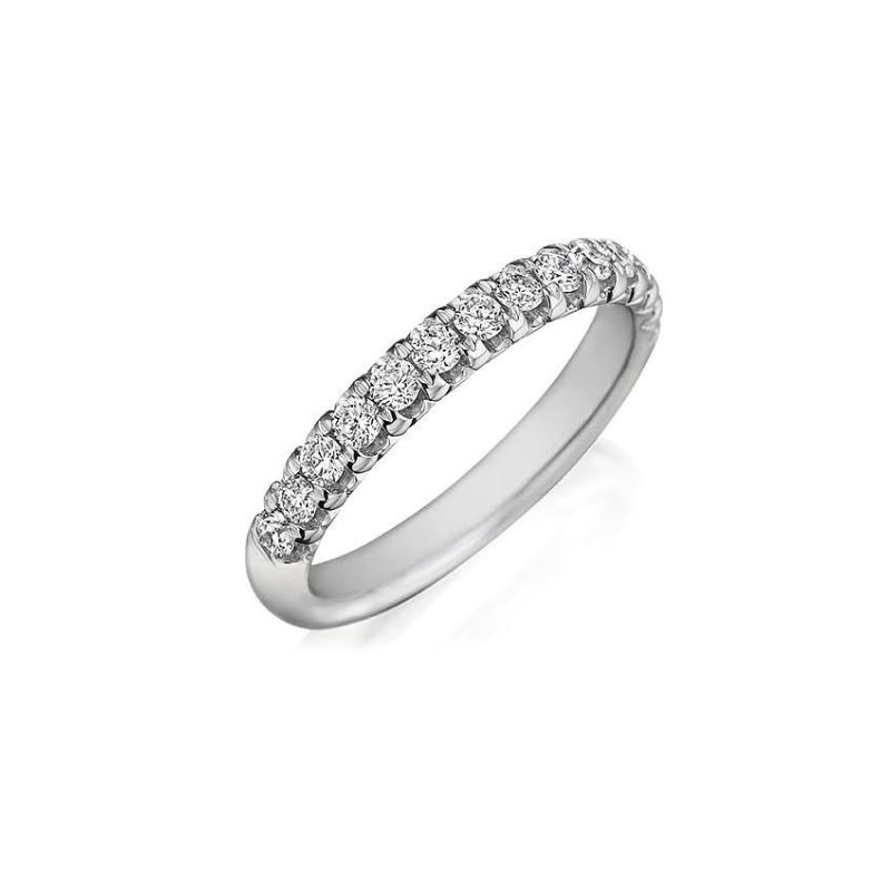 Henri Daussi 18 Karat White Gold  Diamond  Wedding  Band