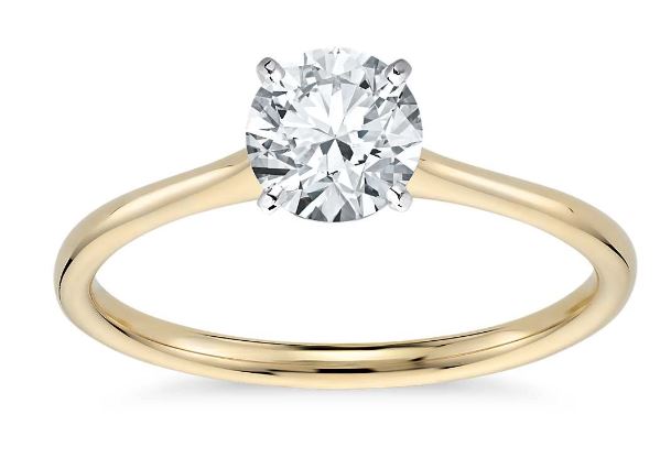14 Karat Yellow Gold Diamond Solitaire Ring