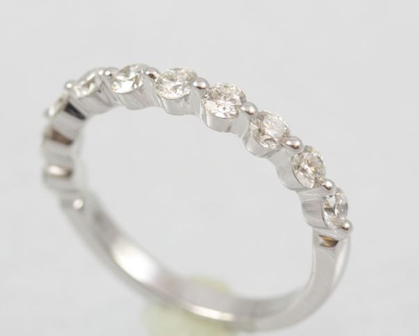Henri Daussi 14 Karat White Gold Diamond Band