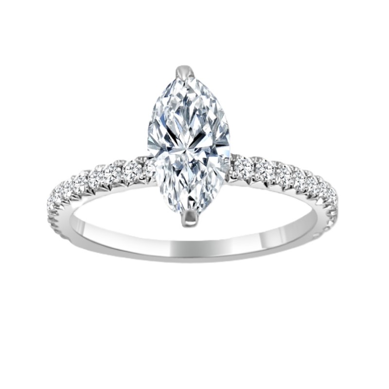 Hidden Halo Diamond Engagement Ring