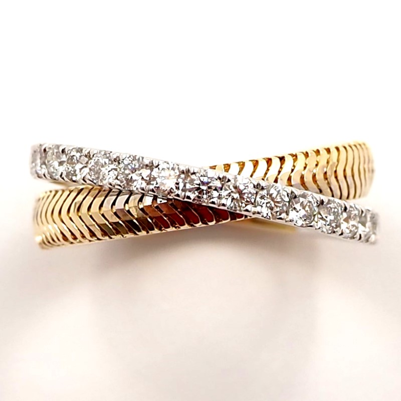 Diamond Criss-Cross Ring