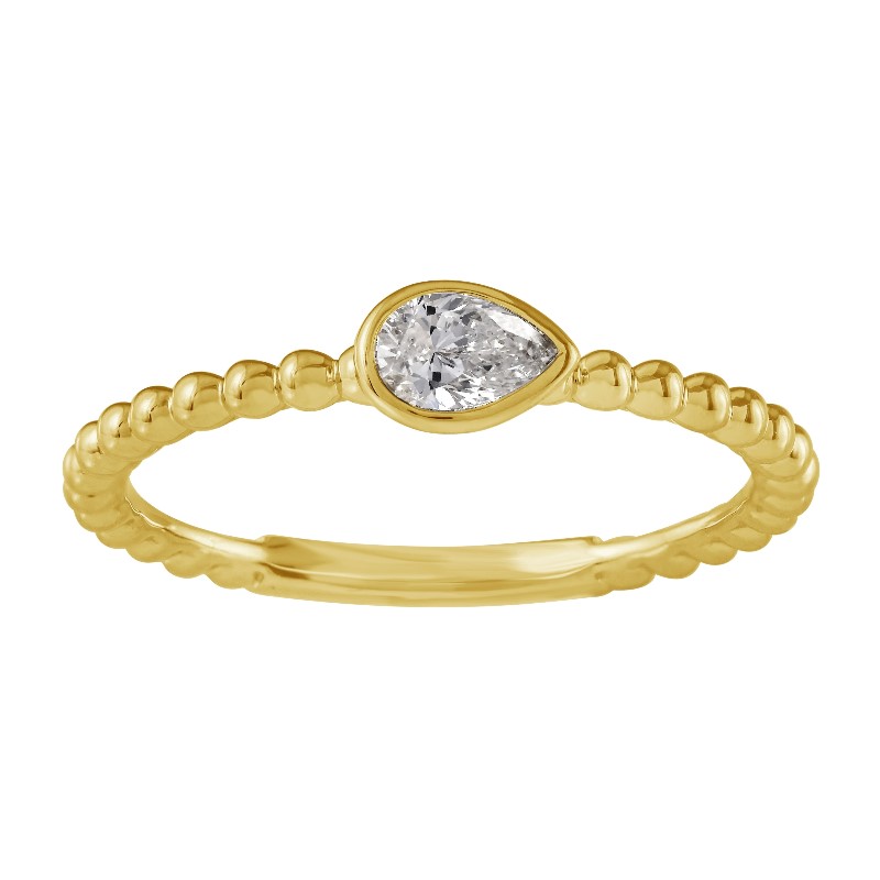 Pear Shaped Diamond Stacking Ring