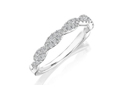 Henri Daussi 18 Karat White Gold Diamond Twist Band Henri Daussi 18 Karat White Gold Diamond Twist Band