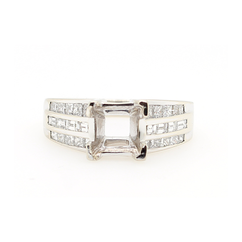Baguette World Ladies 18Kw Diamond Semi Mnt Ring