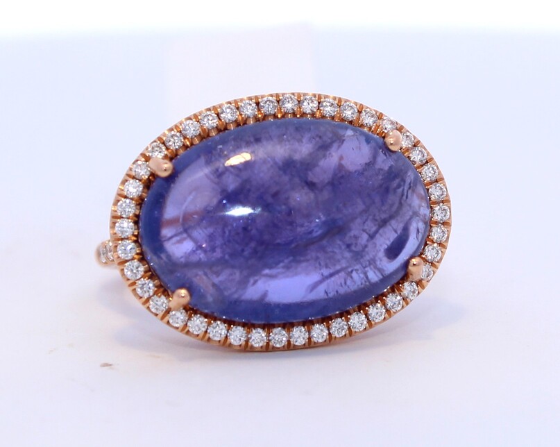 Lauren K 18 Karat Rose Gold Tanzanite And Diamond Ring From The Mischa Collection