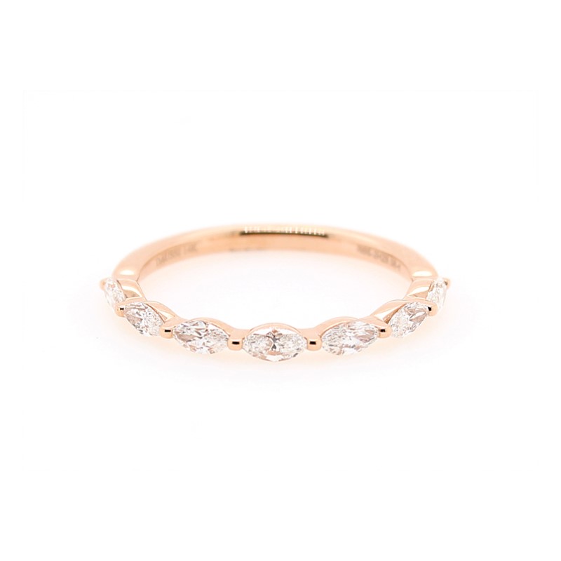 Henri Daussi 14 Karat Rose Gold Diamond Wedding Band