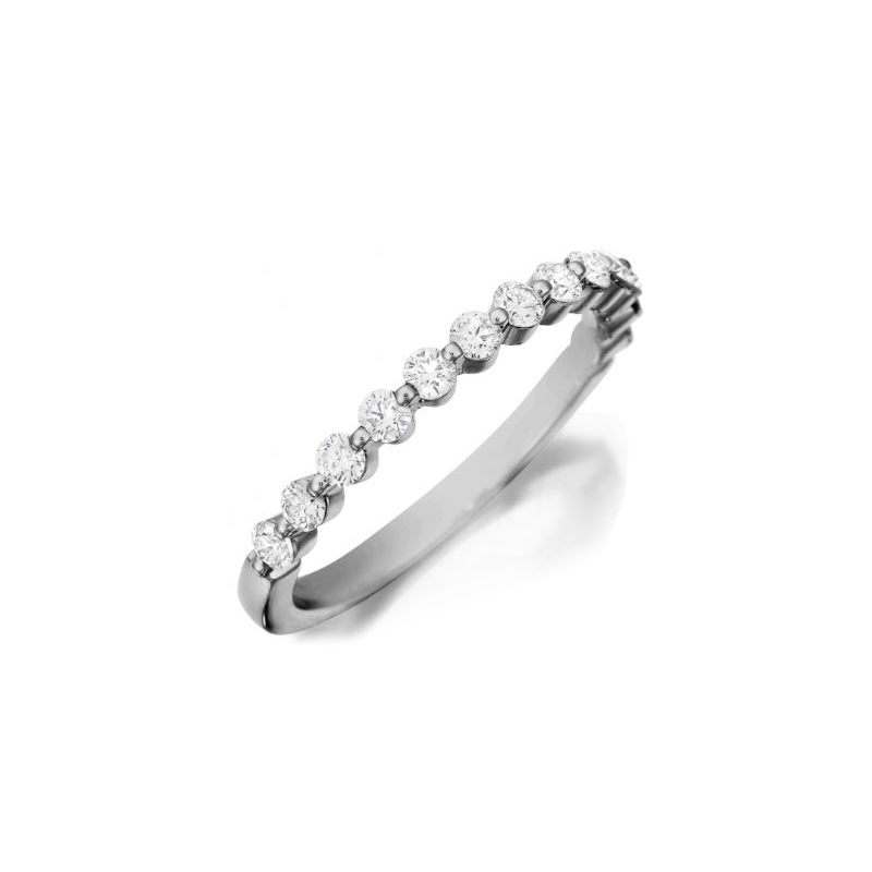 Henri Daussi 18 Karat White Gold  Diamond Wedding Band