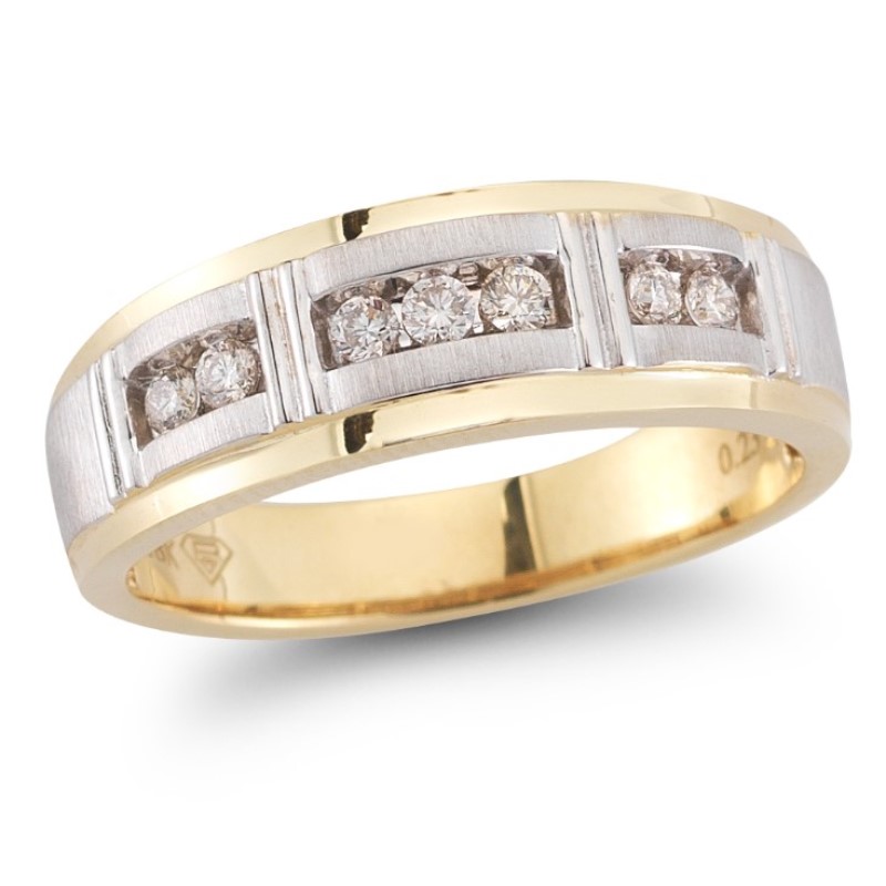 Two Tone Diamond Wedding Band