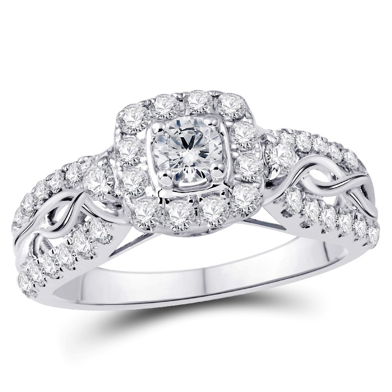 14 Karat White Gold Diamond Engagement Ring In The 1 Carat Category