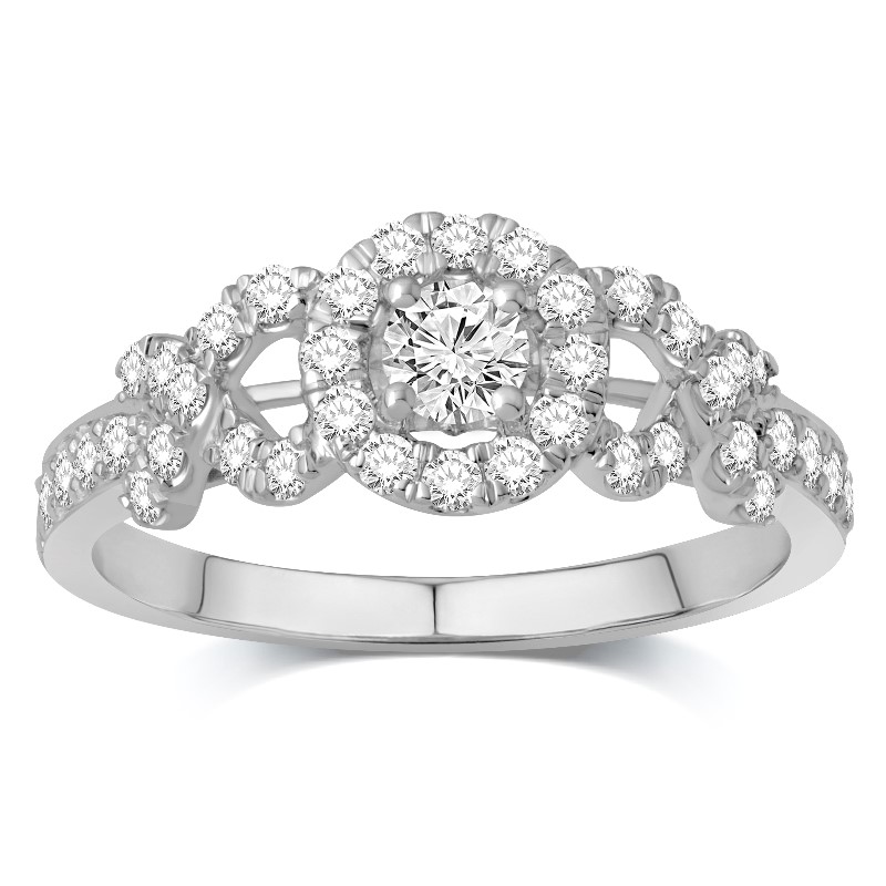 Paramount 18 Karat White Gold Diamond Bridal Ring  .75 Carat Category