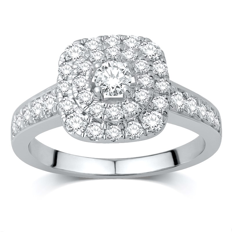 18 Karat White Gold Diamond Ring