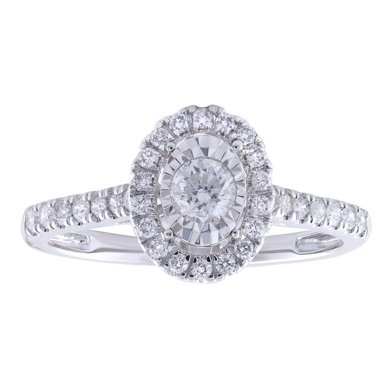 14 Karat White Gold Diamond Engagement Ring