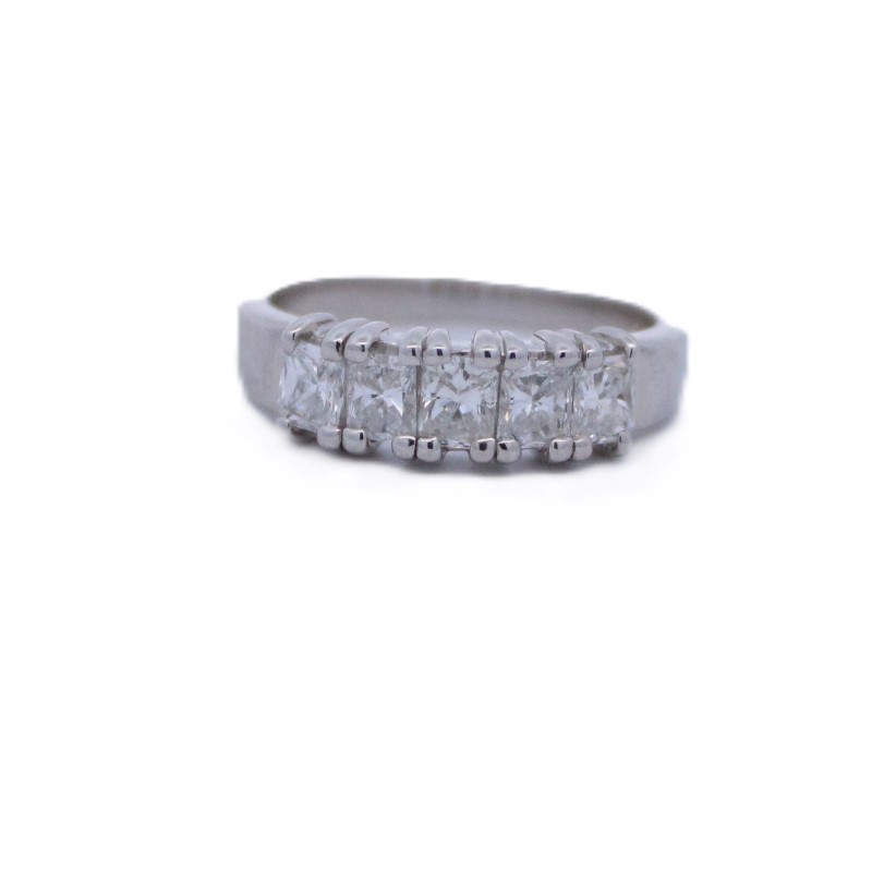Platinum 5 Stone Diamond Band