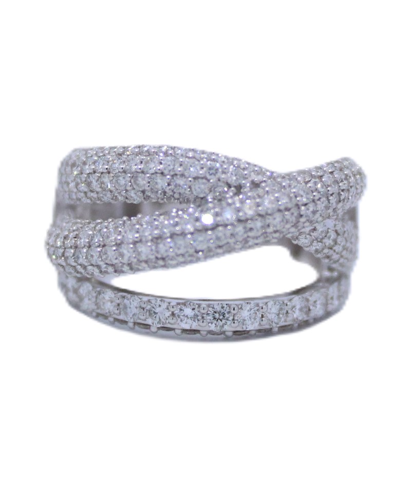 Wide Triple Diamond Strand Ring
