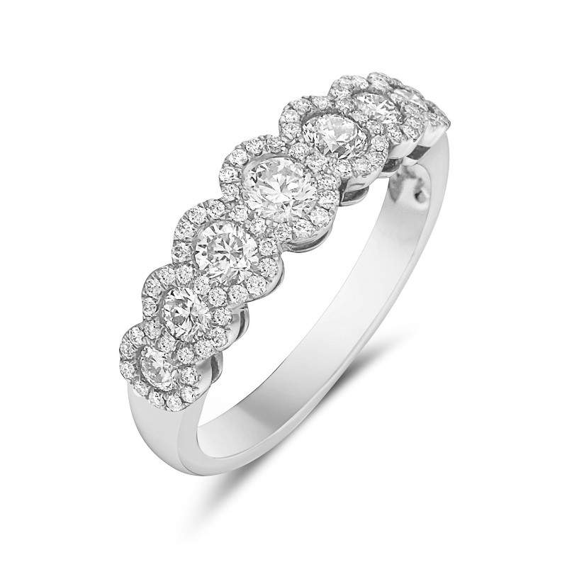 1.0 Carat 7 Cluster Diamond Band 1.0 Carat 7 Cluster Diamond Band