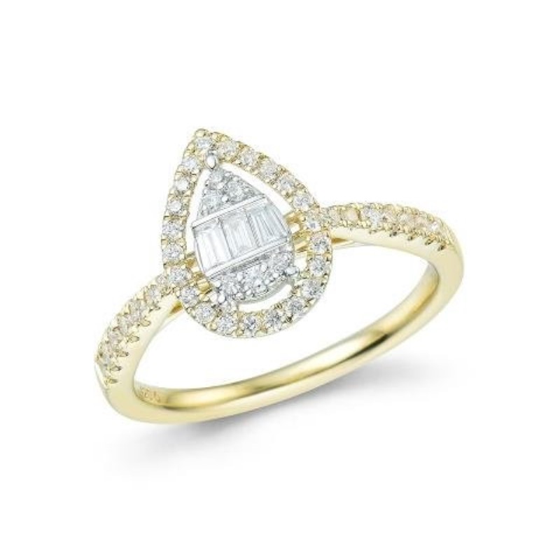 Pear Shaped Diamond Engagement Ring