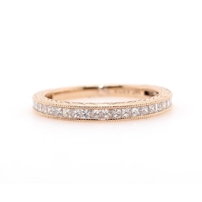 14 Karat Rose Gold Diamond  Wedding Band