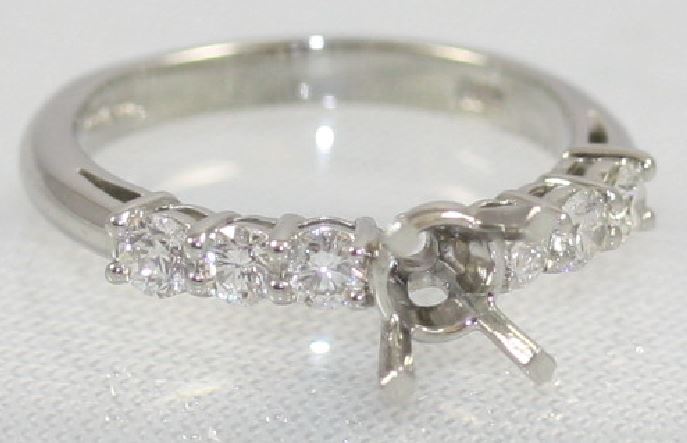 Platinum Full Cut Diamonds Semi-Mount Ring