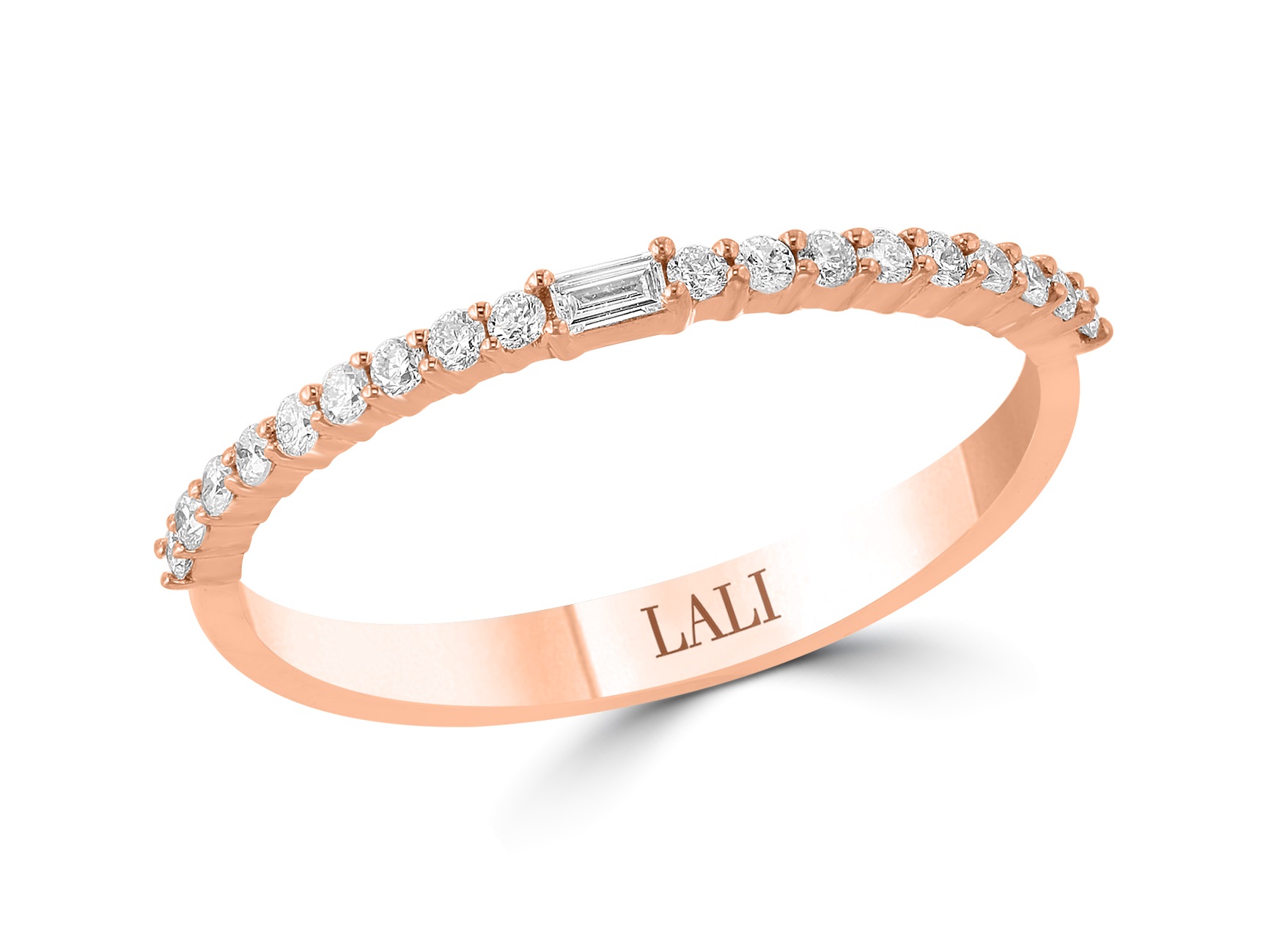 Lali 14 karat rose gold diamond full cut and baguette ring
