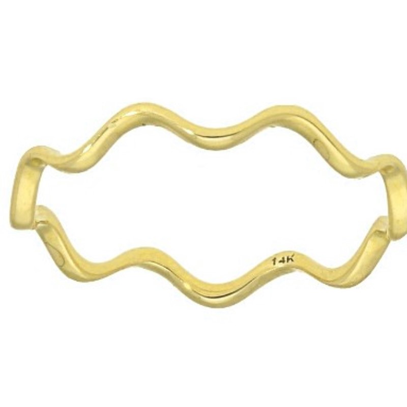 Thin Wave Gold Stackable Ring