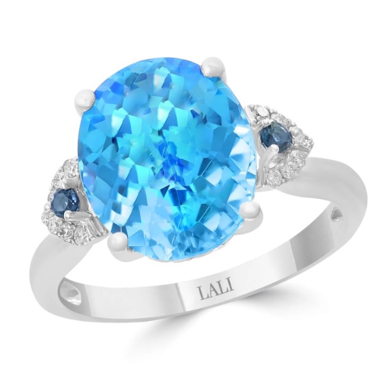 London And Swiss Blue Diamond Ring