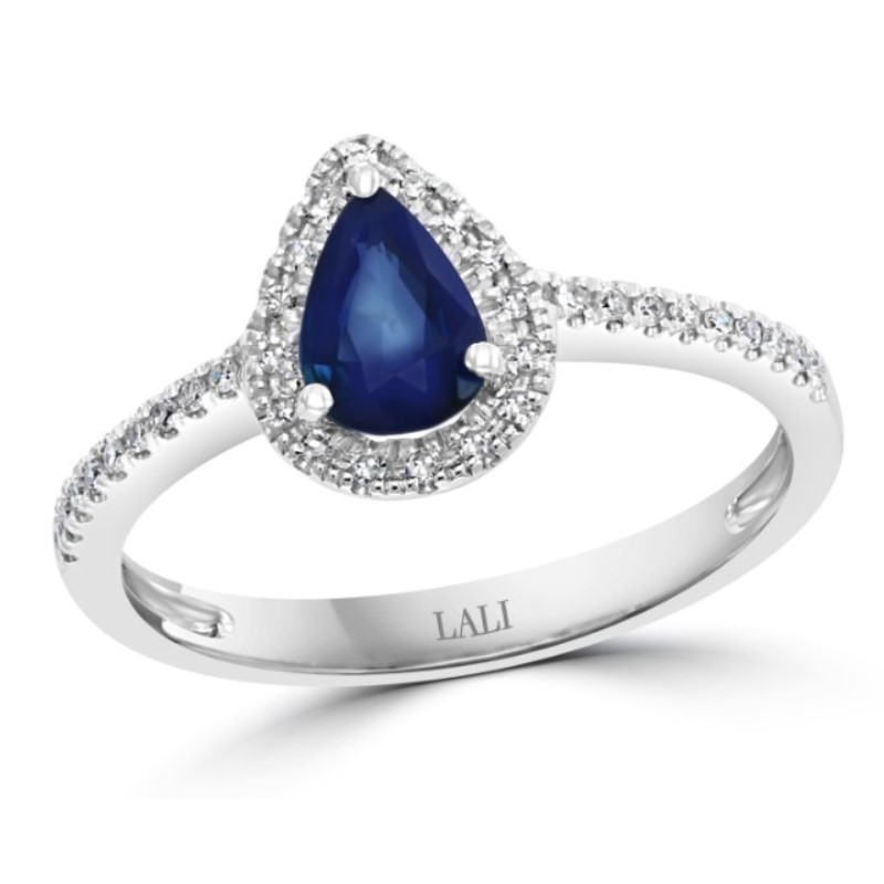 Blue Sapphire And Diamond Ring