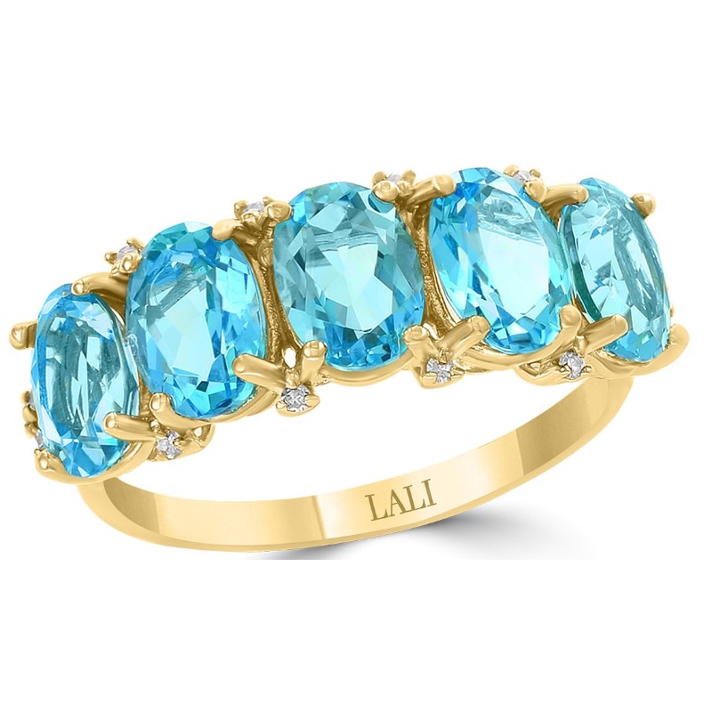 Blue Topaz And Diamond Ring