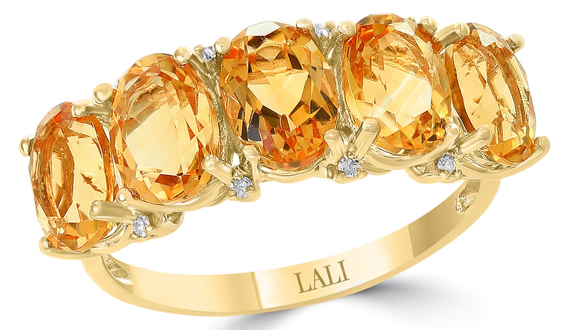 Lali 14 Karat Yellow Gold Citrine And Diamond Ring