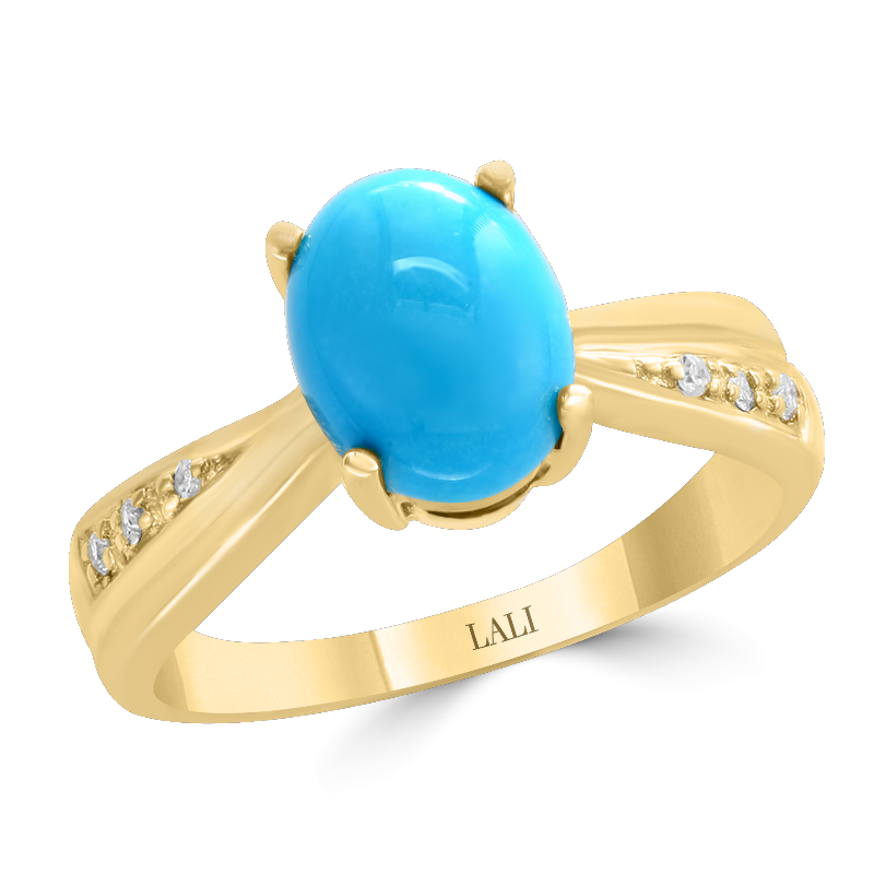 Diamond And Turquoise Ring