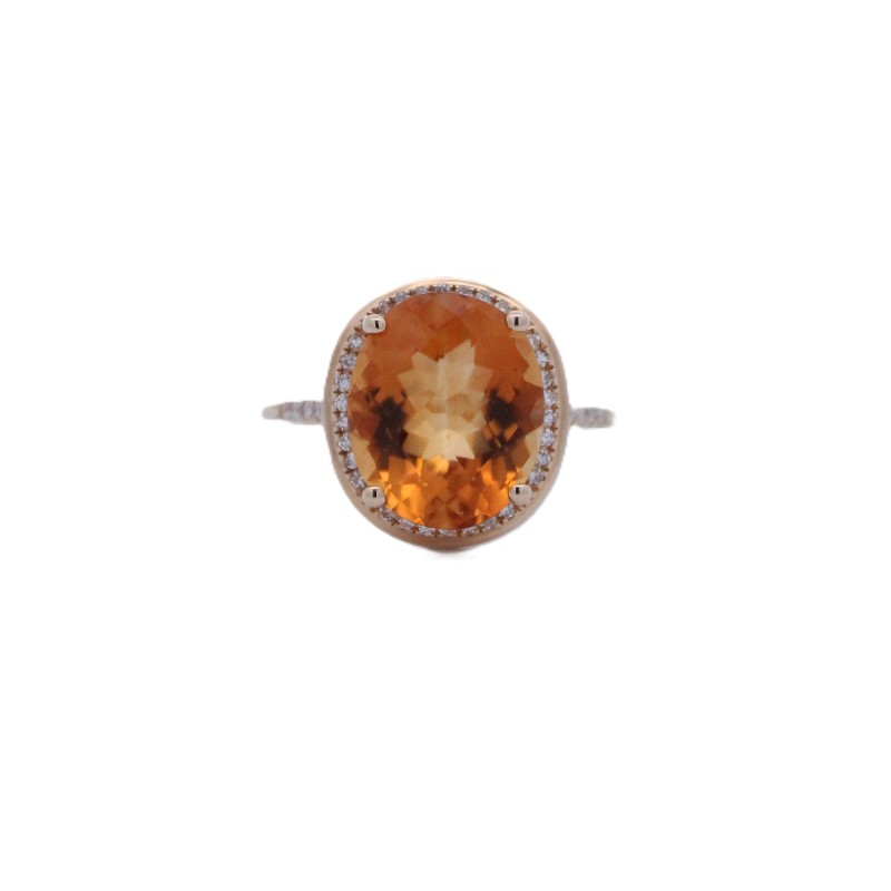 Citrine And Diamond Ring