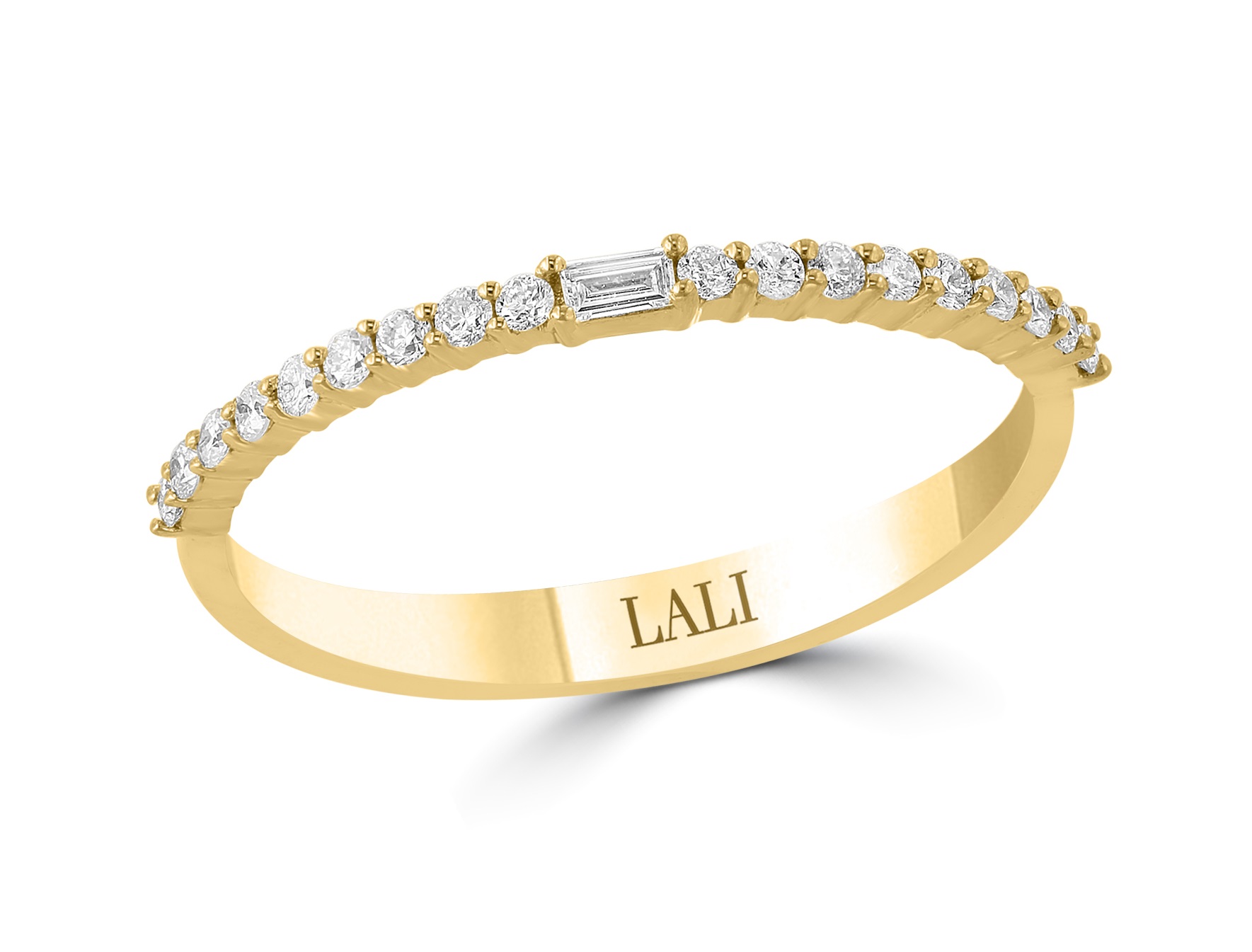 Lali 14 karat yellow gold diamond full cut and baguette ring