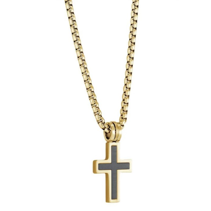 Italgem Brushed Cross Necklace