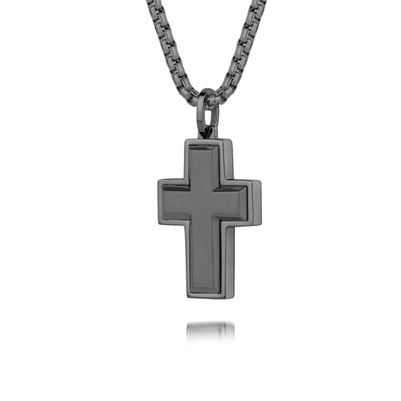 Italgem edged cross pendant necklace